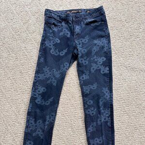 Flower Print Stretch Jeans from Zara Woman